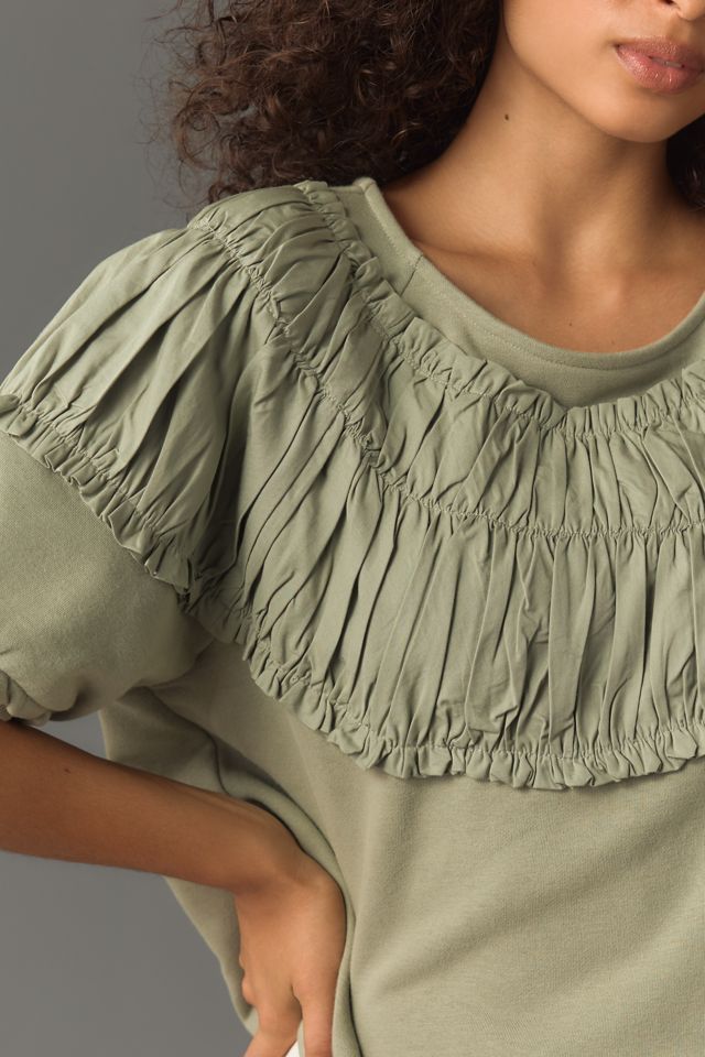 By Anthropologie Tie-Back Ruched Blouse #3