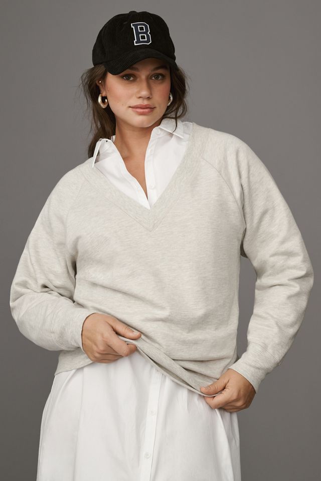 Maeve V-Neck French Terry Sweatshirt #5