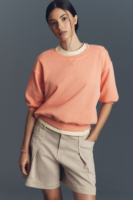 Pilcro The Niki Bubble Sweatshirt By  In Gold