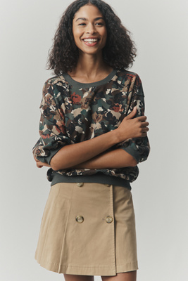 Pilcro The Niki Bubble Sweatshirt By  In Green