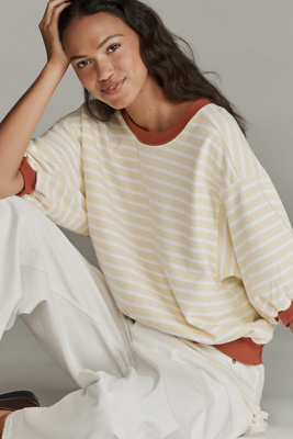 Pilcro The Niki Bubble Sweatshirt By  In White