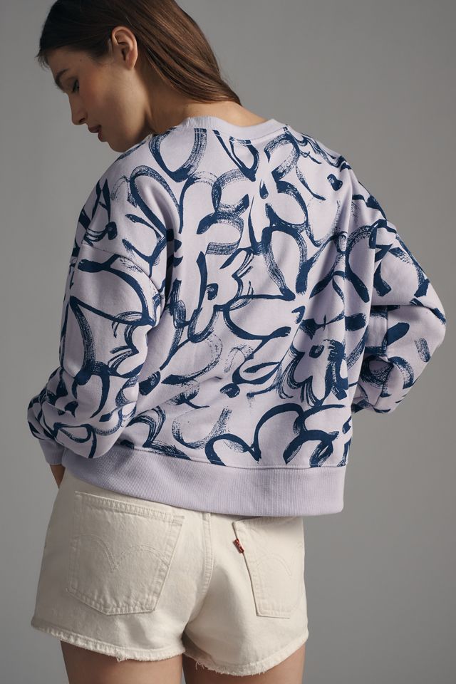 Maeve Sketchy Floral Sweatshirt #1