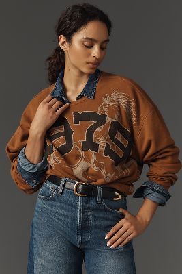 Shop Pilcro 1979 Horse Sweatshirt In Multicolor