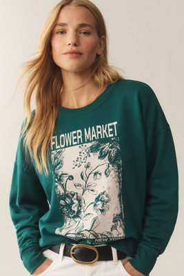 Shop By Anthropologie Flower Market Graphic Sweatshirt In Multicolor