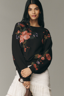 Pilcro The Niki Bubble Sweatshirt By  In Black