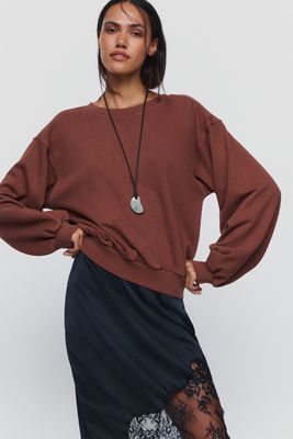 Pilcro Niki Long Sleeve Bubble Sweatshirt