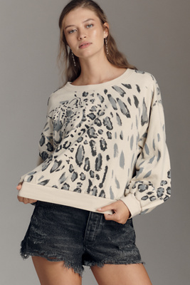 Pilcro The Niki Bubble Sweatshirt By  In White