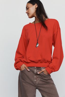 Pilcro Niki Long Sleeve Bubble Sweatshirt
