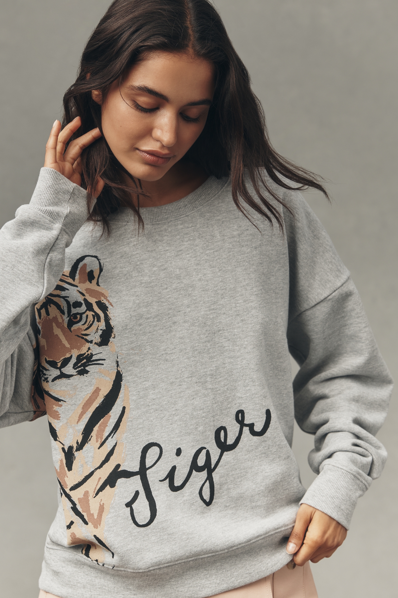 Maeve Tiger Graphic Sweatshirt