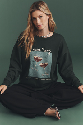 Maeve X Natalia Bagniewska Cocktail Sweatshirt In Green