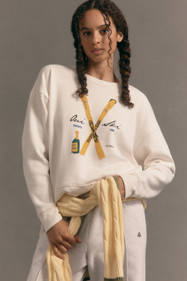 Jordan Nickson Maeve X  Ski Club Graphic Sweatshirt In White