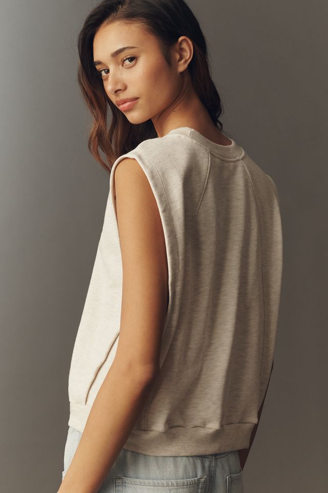 Maeve Cotton Sleeveless Muscle Sweatshirt #1