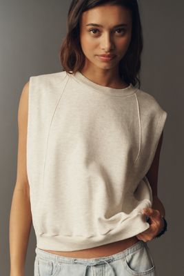 Maeve Cotton Sleeveless Muscle Sweatshirt