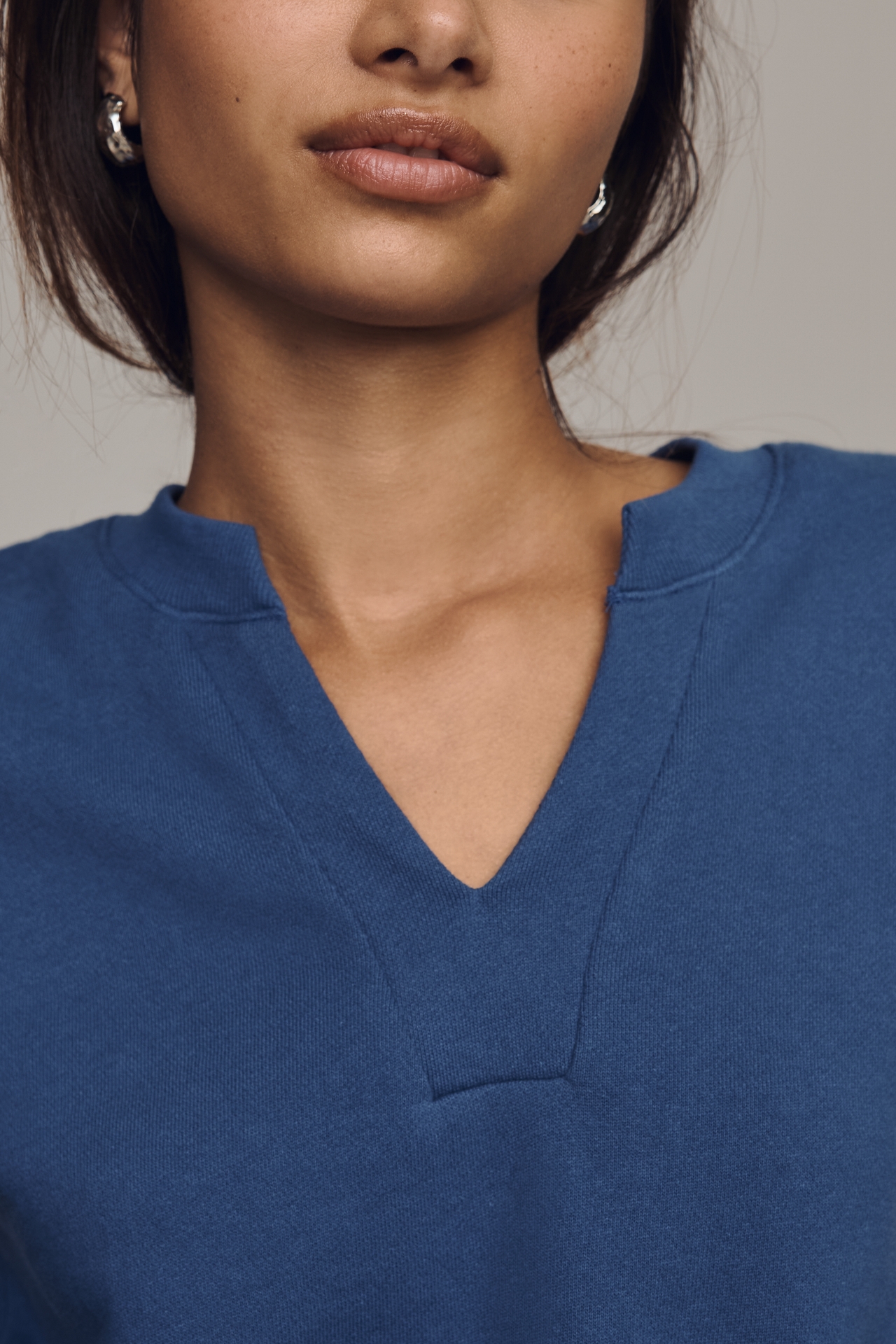 By Anthropologie Cotton V-Neck Muscle Sweatshirt