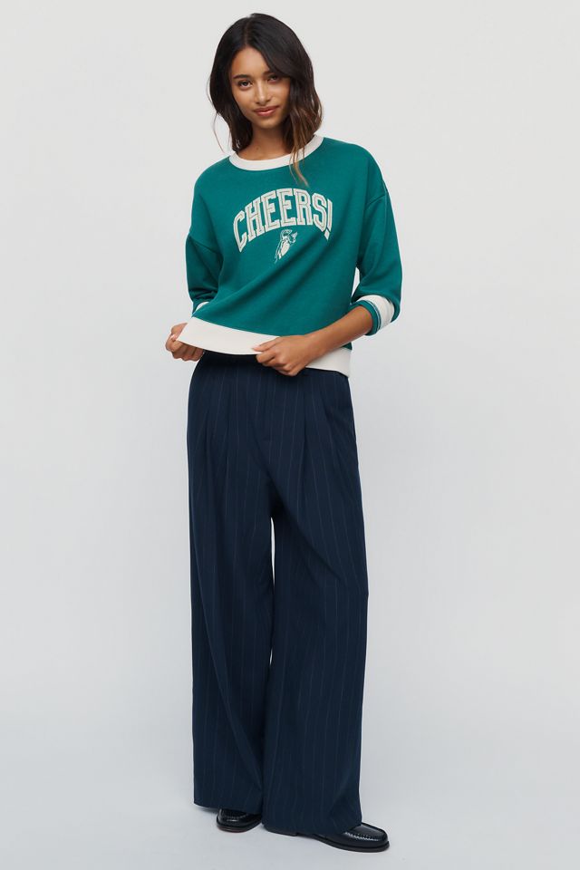 Maeve Cheers! Cotton Blend Graphic Sweatshirt #1