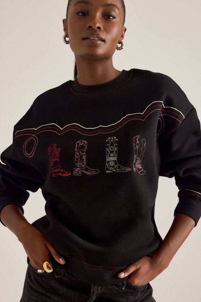 Never Fully Dressed Cowboy Boot Stitched Sweatshirt #1