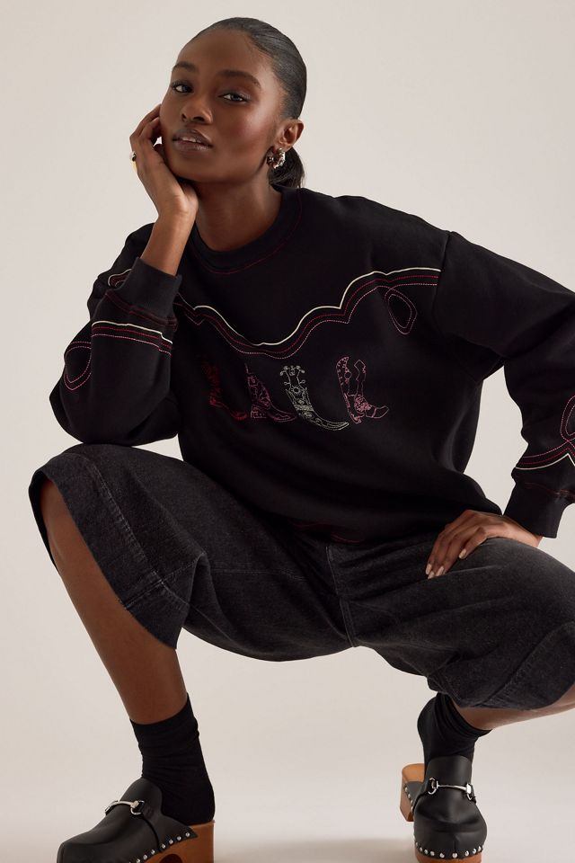 Never Fully Dressed Cowboy Boot Stitched Sweatshirt #3