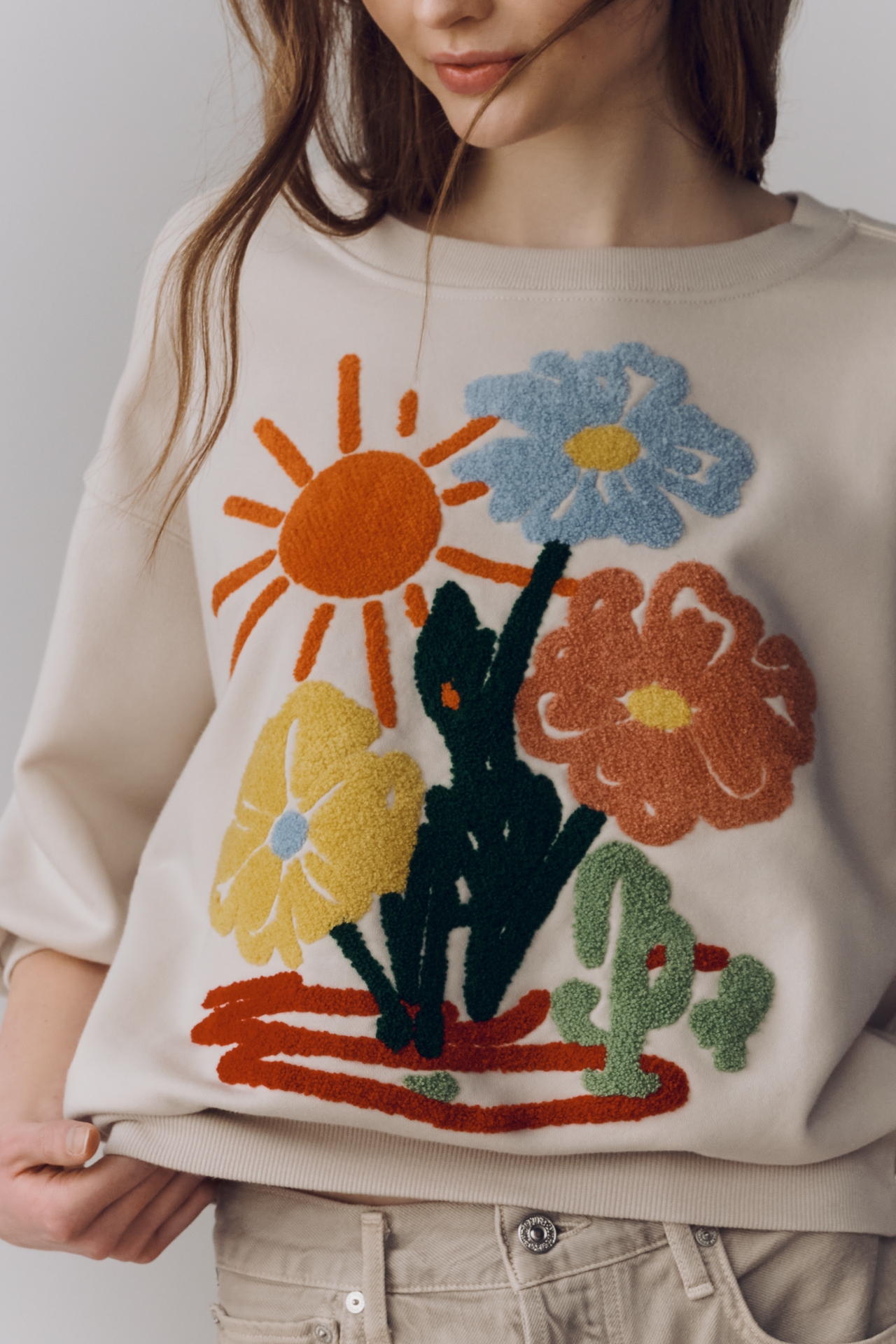 Niki Bubble Embroidered Pullover by Pilcro