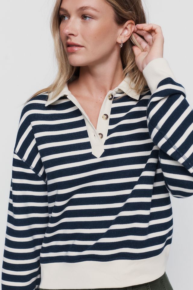 rag & bone Vintage Terry Striped Polo Top  #2