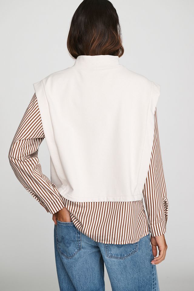 Maeve Mock Neck Muscle Twofer Top #3
