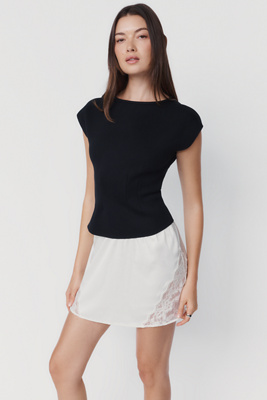 Maeve Scuba Short Sleeve Peplum Top by Anthropologie