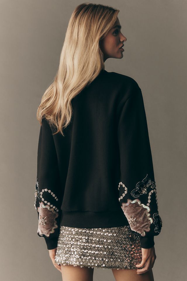 Ollari Floral Crystal Embellished Pullover #2