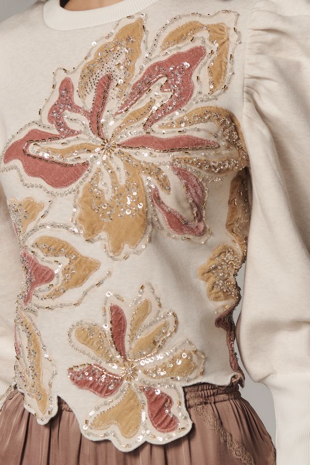 Ollari Deco Puff-Sleeve Sweater #1