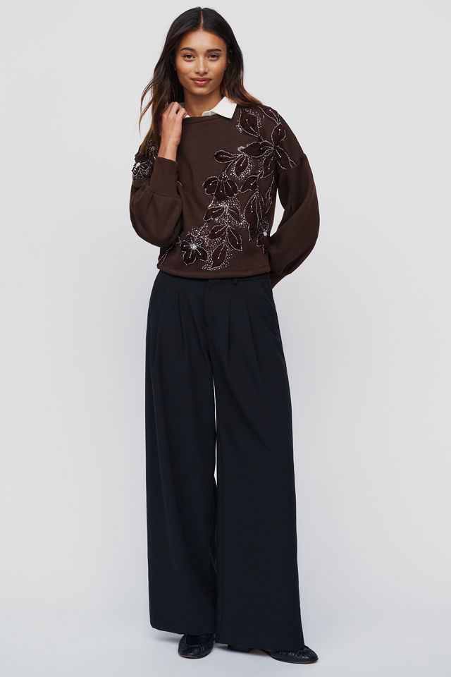 Ollari Cotton Blend Embellished Crewneck Sweatshirt #3
