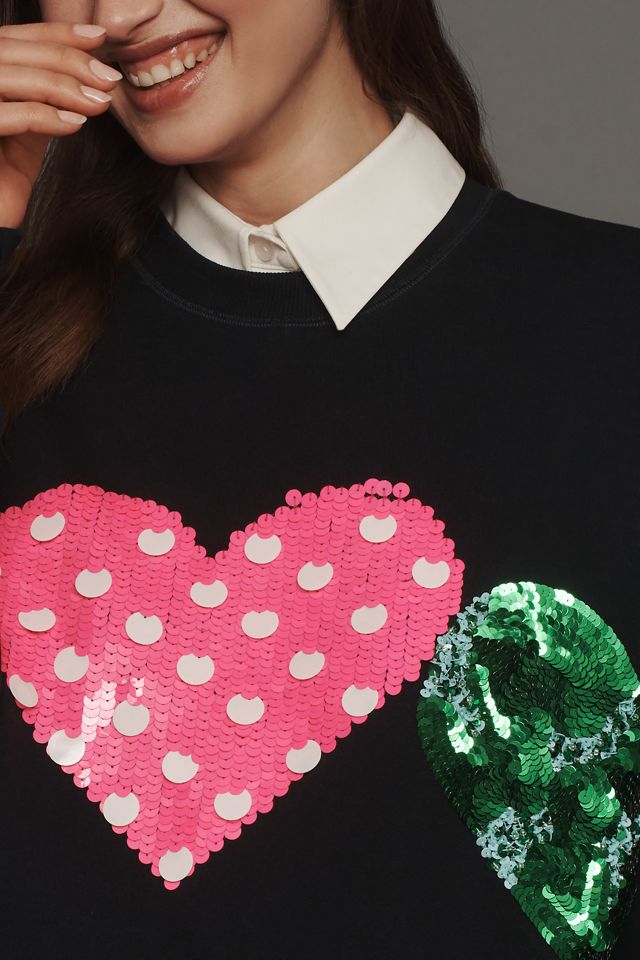 Essentiel Antwerp Hacoeur Heart Sequin Sweatshirt #1