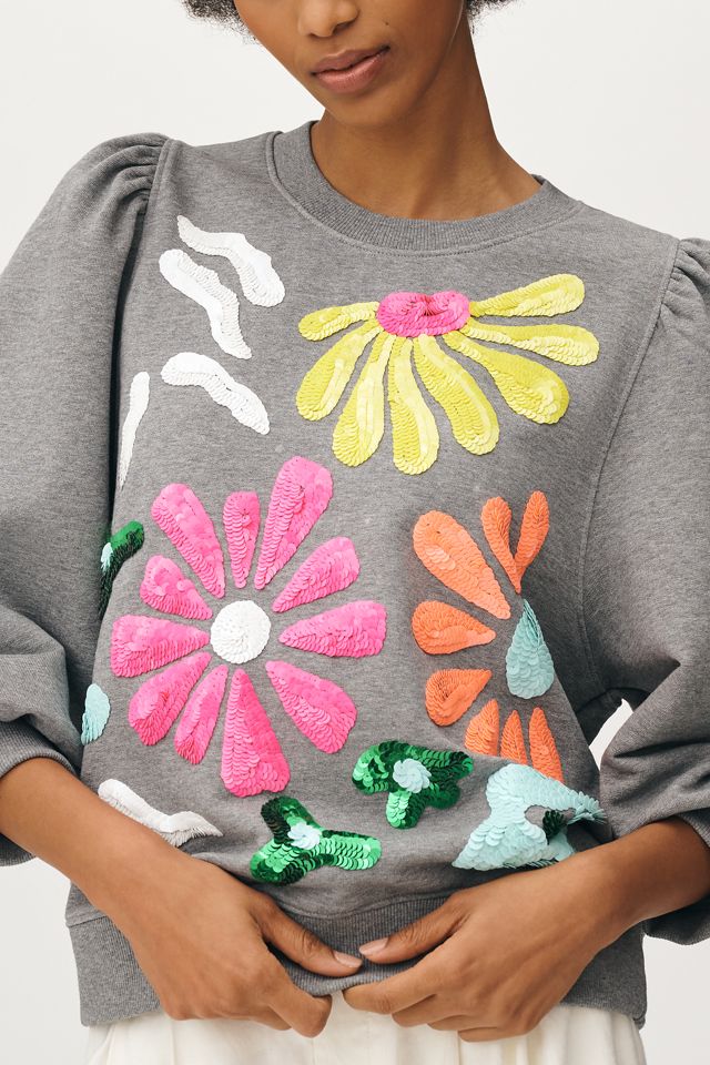 Essentiel Antwerp Hun Sequin Flower Sweatshirt #3