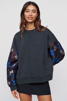 Essentiel Antwerp Kueer Jacquard Balloon Sleeve Sweatshirt by Anthropologie