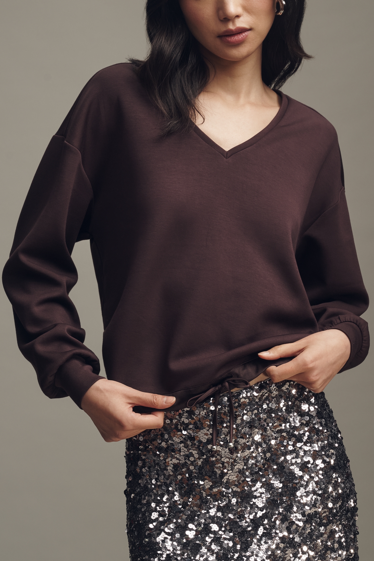 Scotch & Soda V-Neck Drawstring Sweatshirt