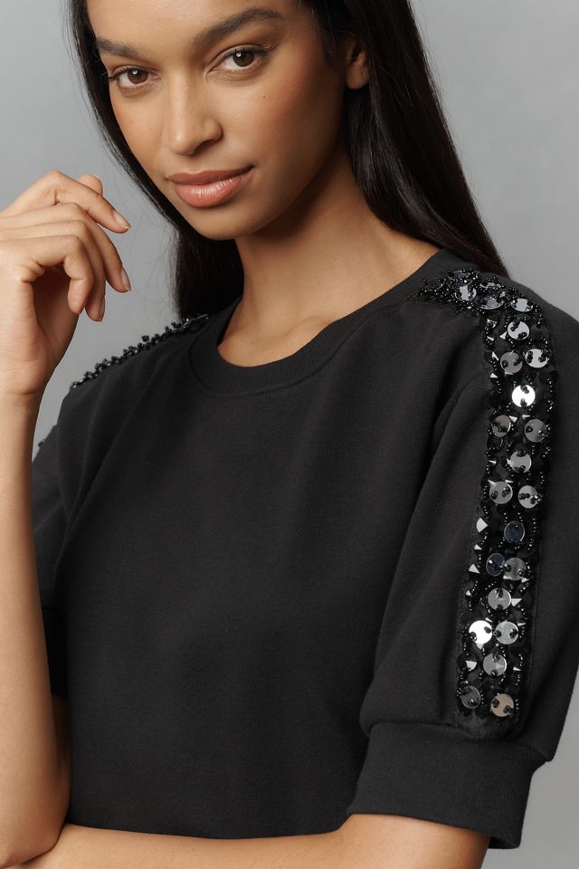 Maeve Decorated Shoulder Sweatshirt #1