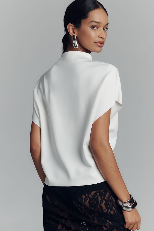 By Anthropologie Mock-Neck Batwing Top