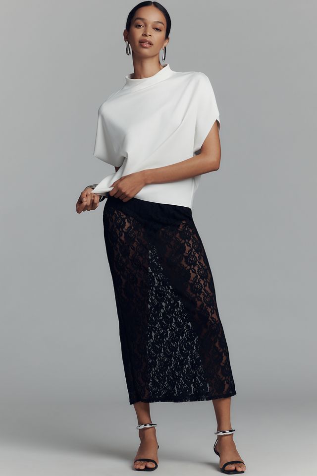 By Anthropologie Mock-Neck Batwing Top