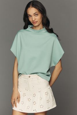 By Anthropologie Mock-Neck Batwing Top