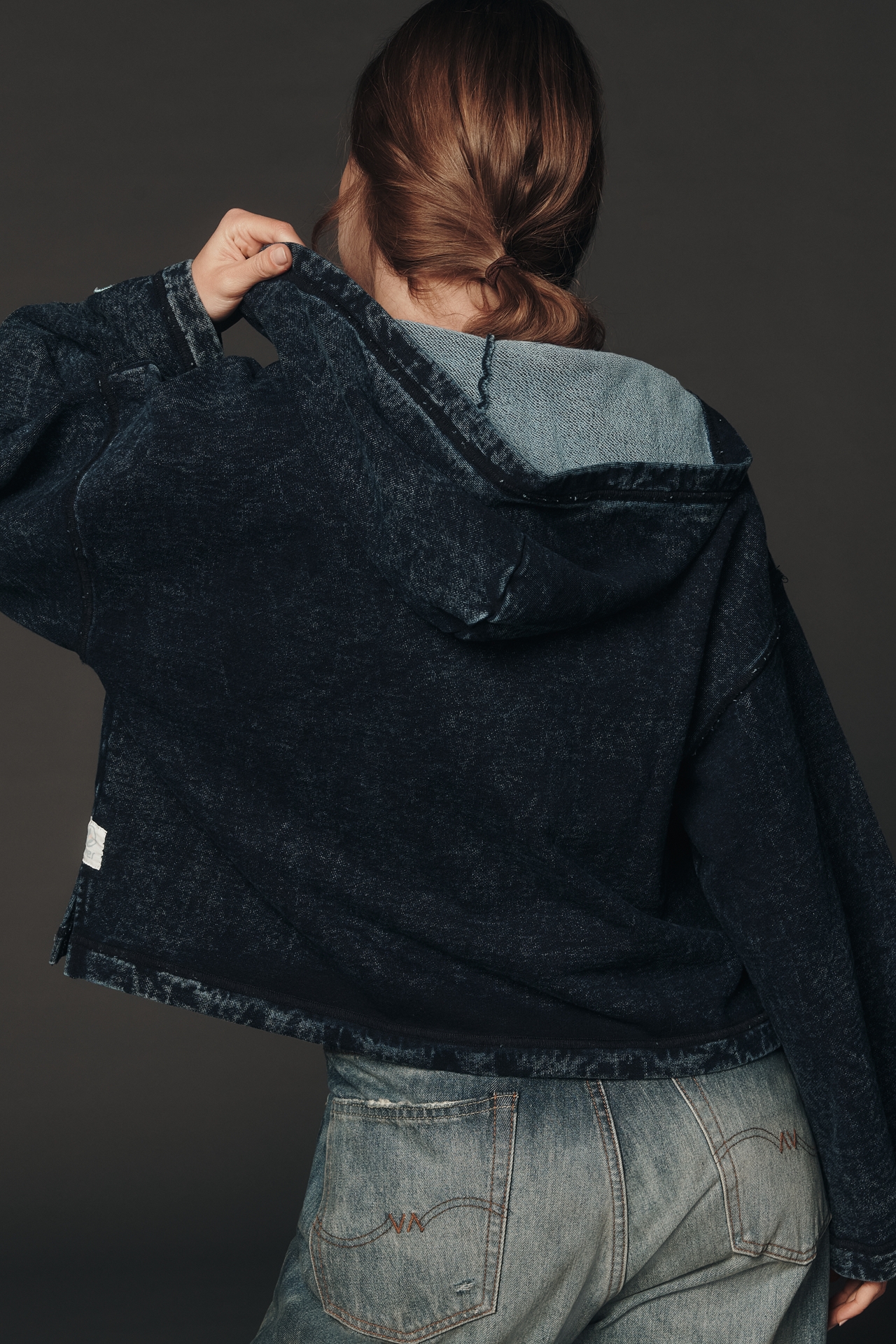 Ever LA Indigo French Terry Hooded Sweatshirt