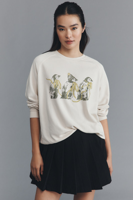 Maeve Animal Friends Crew-neck Sweatshirt In Green