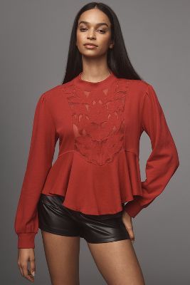 BY ANTHROPOLOGIE CUTWORK SWING TOP 