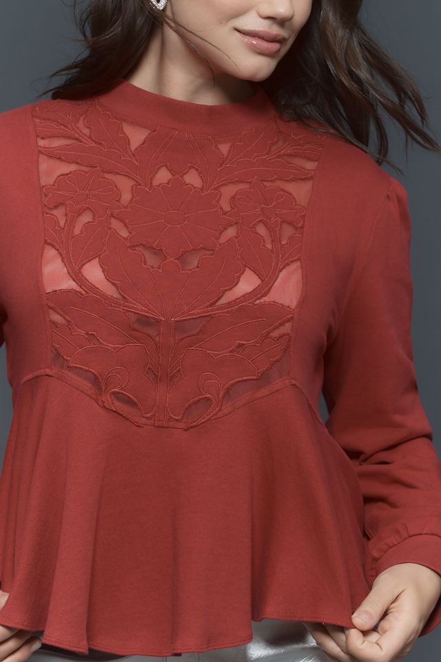 By Anthropologie Cutwork Swing Top #5