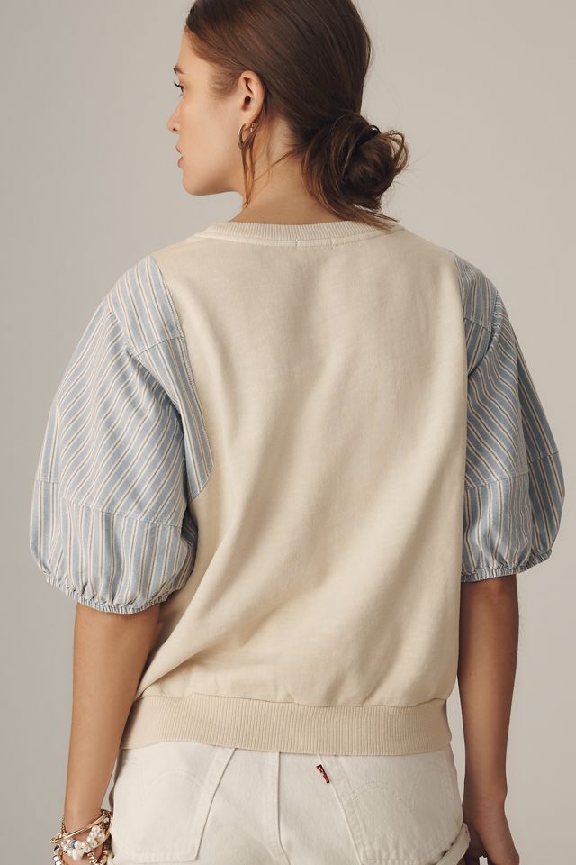 Pilcro Woven Puff-Sleeve Top #1