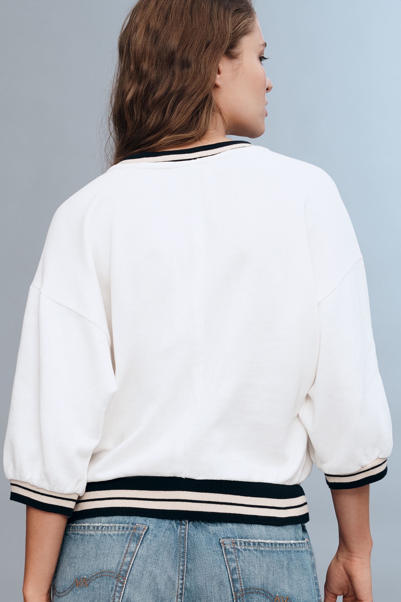 Pilcro Beaded Varsity Crew-Neck Tee