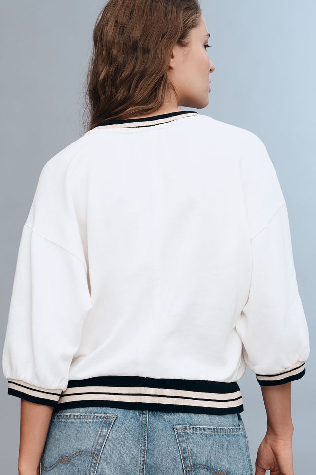 Pilcro Beaded Varsity Crew-Neck Tee #1