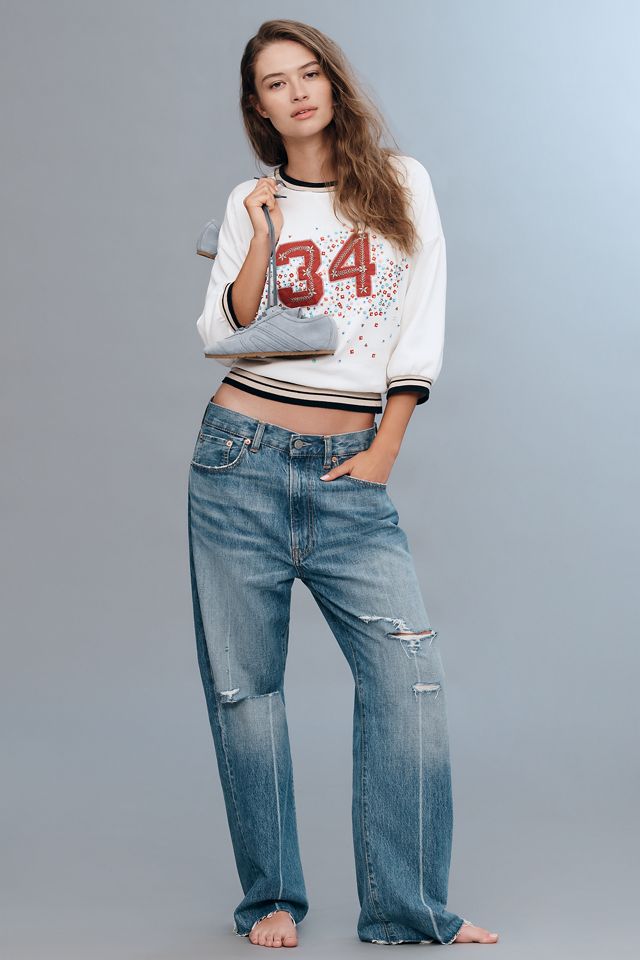 Pilcro Beaded Varsity Crew-Neck Tee #2