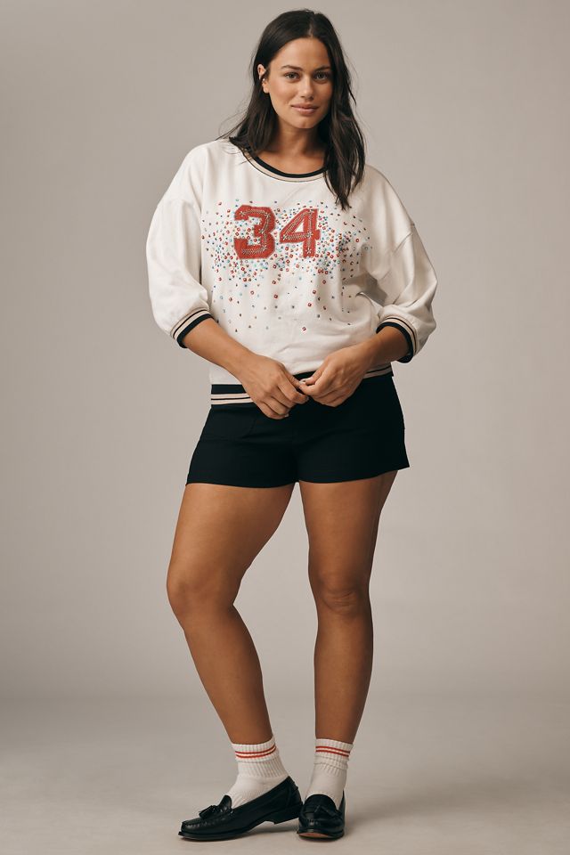 Pilcro Beaded Varsity Crew-Neck Tee #5
