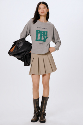 Maeve X Kaylee Wakai Graphic Sweatshirt In Gray