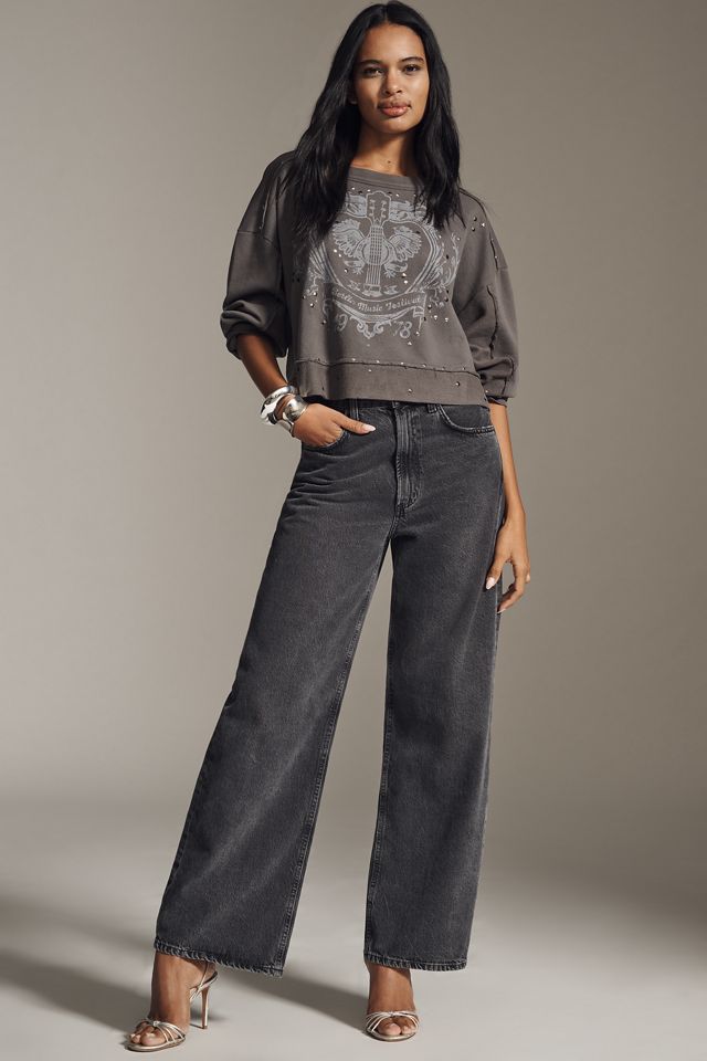 Pilcro Studded Graphic Sweatshirt #3