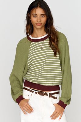 Pilcro Niki Long Sleeve Bubble Sweatshirt