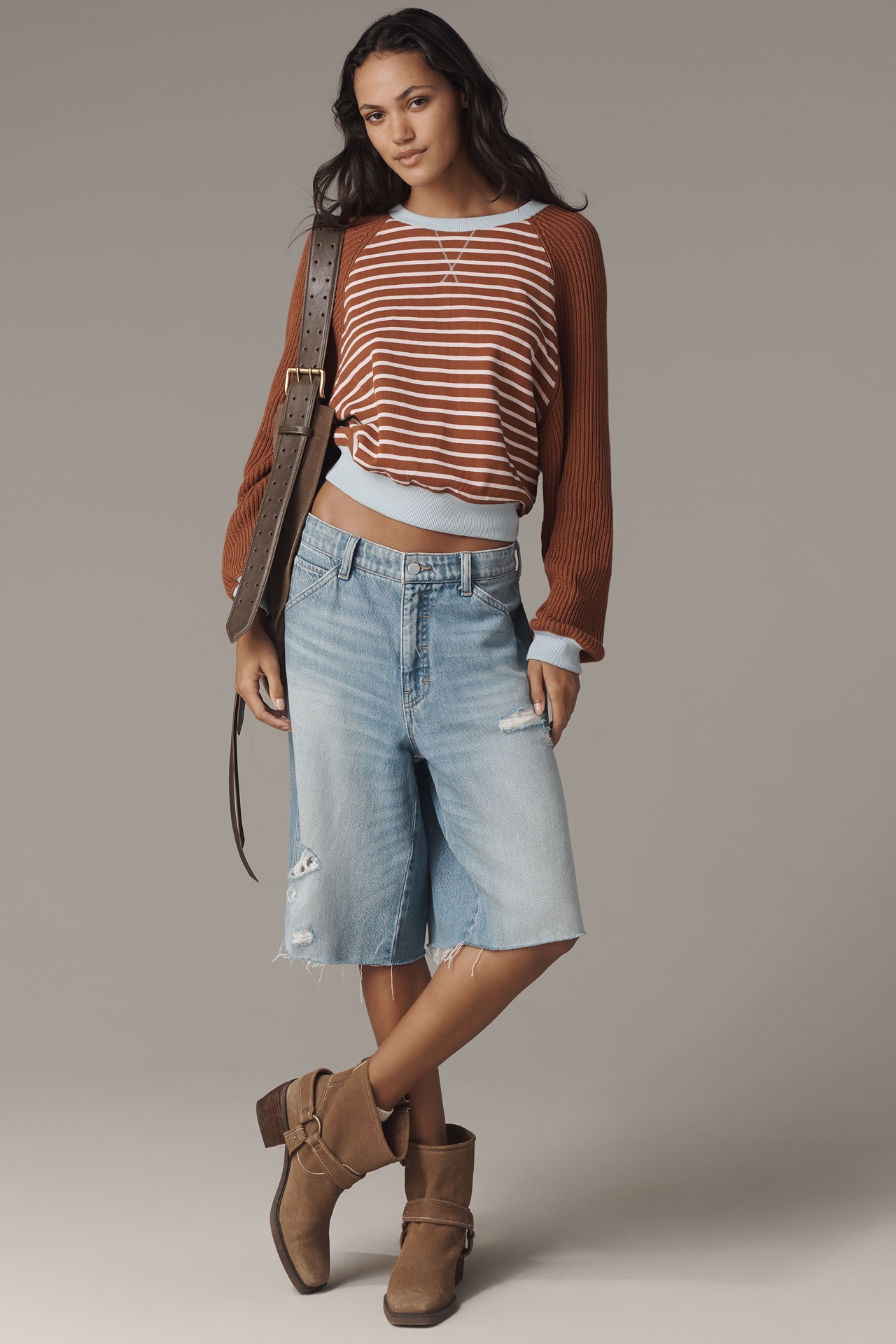 The Niki Knit-Sleeve Bubble Sweatshirt