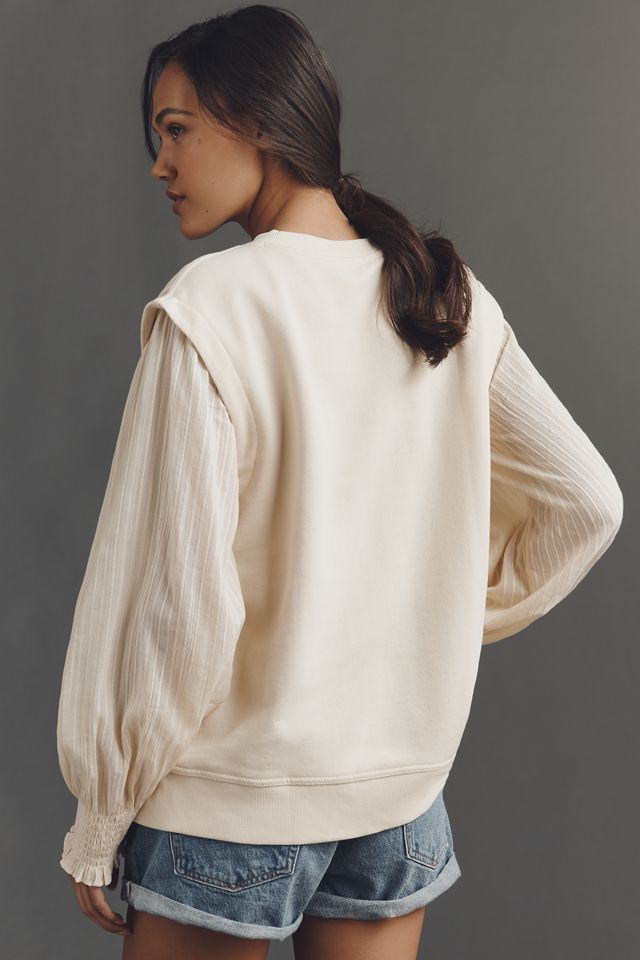 By Anthropologie Floral Cutwork Pullover #3
